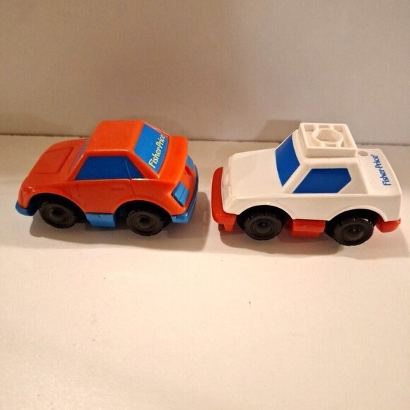 Fisher Price Flip Track Rail Ambulance & Red Blue Car 1992 3" Replacement Lot - Picture 5 of 9